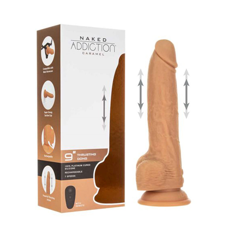 Naked Addiction 9-Inch Thrusting Dong with Remote Control
